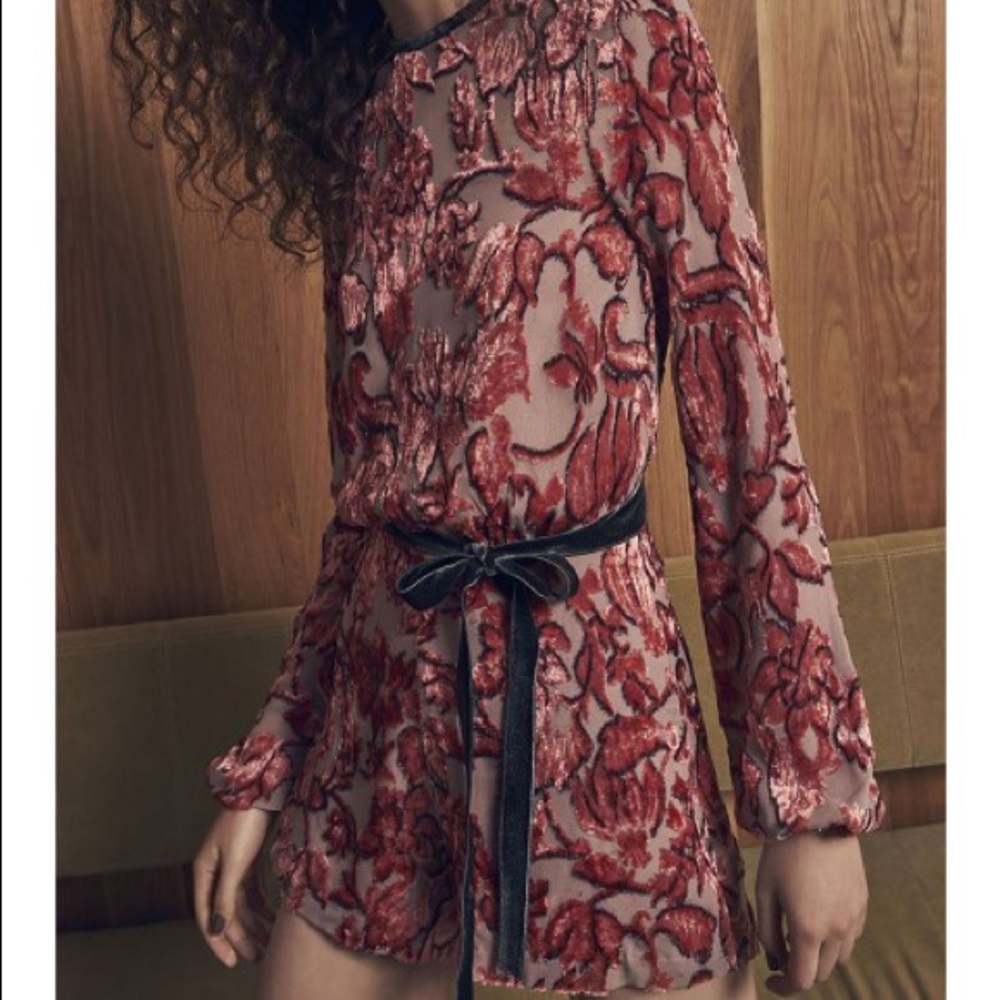 ALEXIS VELVET FLOWER ROMPER